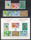 Tunisia 1972 - Jocurile Olimpice - Munchen, Serie + Colita, MNH, Nestampilat