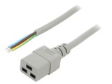 Cablu IEC C19 mamă 3x1,5mm&sup2; 2m gri 16A 250V PVC
