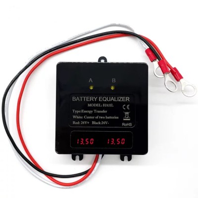 Egalizator baterii 24V pentru panouri fotovoltaice/eoliene, 2 x baterii, afisaj LCD, protectie la polaritate inversa foto