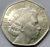 50 pence 2021 Isle of Man, QEII 95th Birthday, Bust from 1950, km#1708, 10.000ex