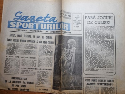 gazeta sporturilor 17 ianuarie 1990-art inter sibiu,unirea tricolor foto