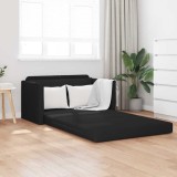 Sofa Pat la Pardoseală 2 &icirc;n 1 Negru 124x71x78 cm țesătură