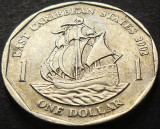 Cumpara ieftin Moneda exotica 1 DOLAR - INSULELE CARAIBE de EST, anul 2002 * Cod 3924, America Centrala si de Sud