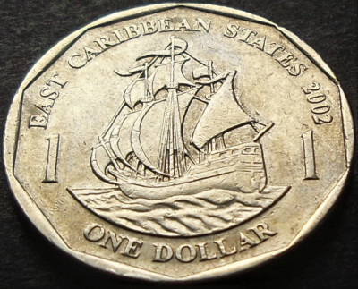 Moneda exotica 1 DOLAR - INSULELE CARAIBE de EST, anul 2002 * Cod 3924 foto