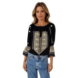 Bluza tip ie dama R24, negru/auriu , marimea XL