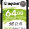 CARD SD KINGSTON, 64 GB, SDHC, clasa 10, standard UHS-I U1, &quot;SDS2/64GB&quot; (timbru verde 0.03 lei)