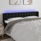 vidaXL Tăblie de pat cu LED, negru, 163x16x78/88 cm, piele ecologică 3123332