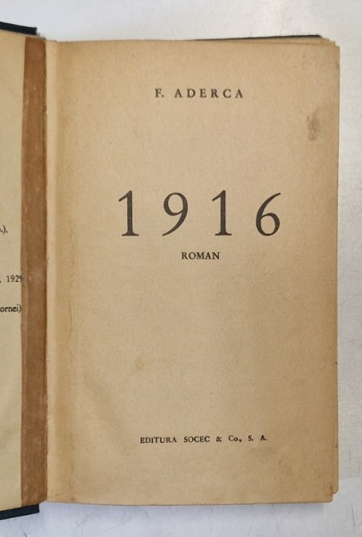 1916 ( ROMAN ) de F. ADERCA
