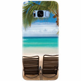 Husa silicon pentru Samsung S8 Plus, Beach Chairs Palm Tree Seaside