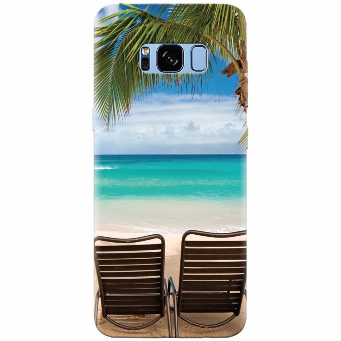 Husa silicon pentru Samsung S8, Beach Chairs Palm Tree Seaside