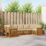 vidaXL Seturi de canapele 7 pcs Natural și Bej Lemn Solid de Acacia 3375408