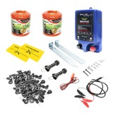 Kit complet gard electric 12V, 1 Joule, 1000 m, 200 izolatori Breckner