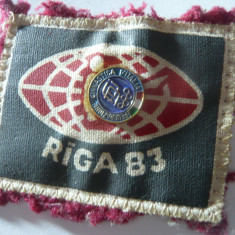 Gimnastica 1983 - Ecuson Riga'83 (5,5x5cm) si insigna Federatia Olimpica Italia