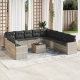 Gossi set canapele de gradina cu perne, 12piese gri deschis poliratan