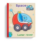 Carte 6 puzzle din lemn - Calatorie in spatiu, 7Toys, Brand