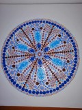 Mandala pictat manual acrylic pictura cu puncte decor perete pe disc vinil 12&rdquo;
