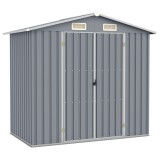 Cumpara ieftin Șopron de grădină, gri, 205 x 129 x 183, oțel galvanizat