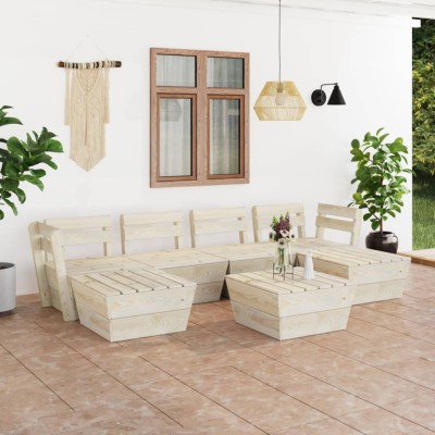 Gossi set mobilier gradina din paleti, 7 piese, lemn de molid tratat foto