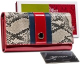 Portofel dama Peterson piele naturala, model sarpe, elegant, RFID,9 carduri, calitate premium