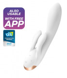 Vibrator Double Flex Satisyer Free App Silicon Alb, Satisfyer