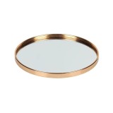 Suport pentru lumanari, Tava rotunda cu oglinda, Auriu, 24x1.5 cm, ATU-086091, Oem