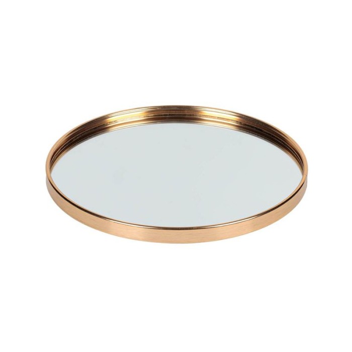 Suport pentru lumanari, Tava rotunda cu oglinda, Auriu, 24x1.5 cm, ATU-086091