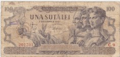 ROMANIA 100 LEI 5 DECEMBRIE 1947 uzata foto