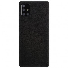 Set Folii Skin Acoperire 360 Compatibile cu Samsung Galaxy A71 (Set 2) - ApcGsm Wraps Leather Black foto