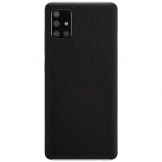 Set Folii Skin Acoperire 360 Compatibile cu Samsung Galaxy A71 (Set 2) - ApcGsm Wraps Leather Black
