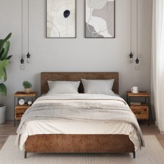 vidaXL Noptiere, 2 buc, lemn &icirc;nvechit, 34x36x50 cm, lemn prelucrat