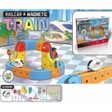 Set Tren Magnetic DIY Railcar &amp; Magnetic Train 62 piese pista modulara copii