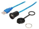 Cablu Adaptor USB A Soclu la USB A Mufă USB 2.0 IP65 1m