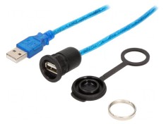 Cablu Adaptor USB A Soclu la USB A Mufă USB 2.0 IP65 1m