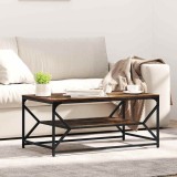 VidaXL Masă de cafea cu raft stejar fumuriu 90x50x40 cm lemn prelucrat