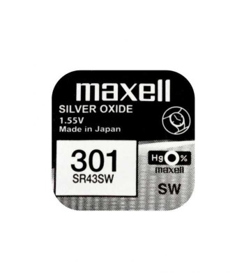 Baterie ceas Maxell SR43SW V301 AG12 1.55V oxid de argint 1buc foto