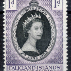 Falkland Dep 1953, Mi #18**, Incoronarea Reginei Elisabeta II, MNH! Cota 2,60 €!