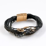 Bratara neagra cu inchidere metalica