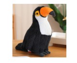 Tucan de plus, negru / alb / portocaliu, 30 cm, Lean 13819