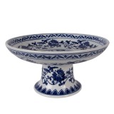 Cumpara ieftin Platou portelan albastru alb &Oslash; 26x13 cm