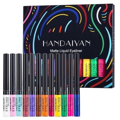 Set 12 Tusuri de Ochi Colorate, Handaiyan, Matte Eyeliner, A foto