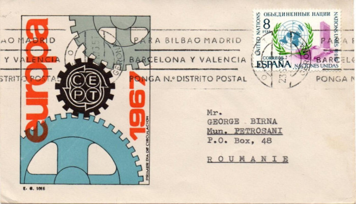 SPANIA 1967, EUROPA CEPT, PO
