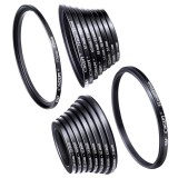 Kit Adaptoare Filet Step Down K&amp;F Concept 18 Pieces Filter Ring Adapter Camera Lens