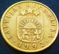 Moneda 5 SANTIMI - LETONIA, anul 1992 *cod 1364 foto