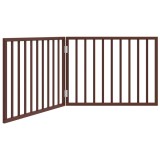 Cumpara ieftin Poarta pentru caini pliabila 2 panouri maro, 160 cm, lemn plop