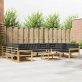 vidaXL Set de canapele de exterior cu pernă 10 pcs Alb și antracit 3387061