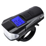 Far bicicleta cu ciclocomputer Huerler&reg; FY-317, 1 x Cree LED + 2 x LED, claxon incorporat, afisare viteza, distanta, acumulator 1500mAh, incarcare USB