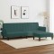 vidaXL Canapea extensibilă cu taburet, 2 locuri, verde &icirc;nchis, catifea 3216252