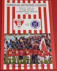 Program meci fotbal UTA ARAD - UNIVERSITATEA de VEST &quot;VASILE GOLDIS&quot; ARAD (04.10.2008)