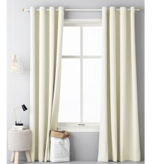 Draperie opaca cu inele Jemidi, 140 x 250 cm, Crem, Poliester, 55309.16