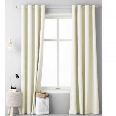 Draperie opaca cu inele Jemidi, 140 x 250 cm, Crem, Poliester, 55309.16 foto